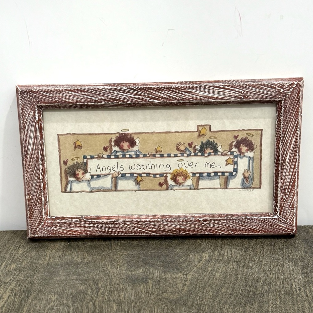 Vintage Angels Watching Over Me Wall Print Heidi Satterberg Folk Art Picture